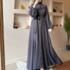 💫 Effortless Allure Women’s Clothing Dress – Long Sleeve Cardigan-Style Solid Color Maxi - Image 3