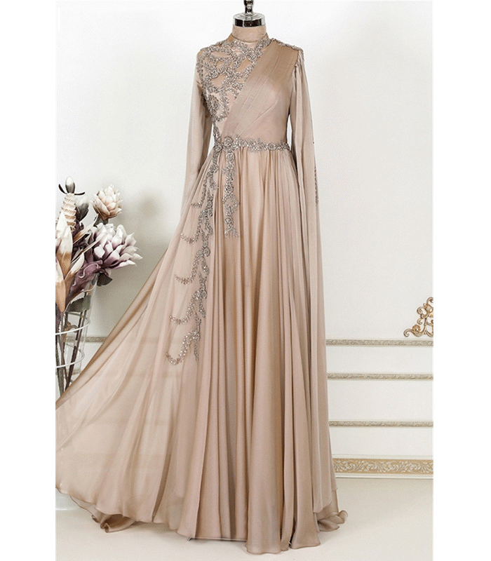 Alternative view of Glamorous Arabic Wedding Dress – Sequin Elegance with High Waist Design