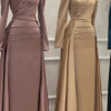 Radiant Muslim Wedding Gown – Beaded Satin Set for Unforgettable Elegance - Image 9