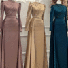 Radiant Muslim Wedding Gown – Beaded Satin Set for Unforgettable Elegance 21 Muslim Wedding Gown