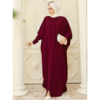 Graceful Long Dress Clothes – Printed Batwing Sleeves with Everyday Ease - Image 3