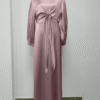 Luxury Abaya Kaftan Online – Rose Satin Elegance for Modern Modest Fashion - Image 5