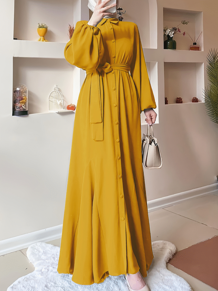 Alternative view of 💫 Effortless Allure Women’s Clothing Dress – Long Sleeve Cardigan-Style Solid Color Maxi