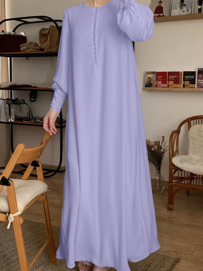 Alternative view of Striking Layered Chiffon Abaya – Double-Layer Flow with High-Waist Elegance