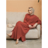 Graceful Long Dress Clothes – Printed Batwing Sleeves with Everyday Ease - Image 9