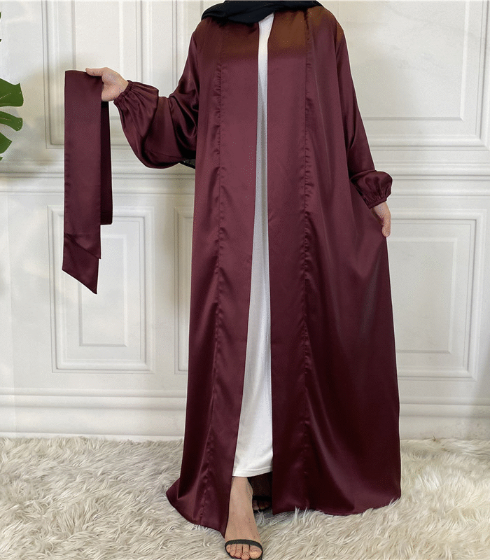 Alternative view of Dazzling Fashionable Abaya – Diamond Detail in Elegant Green