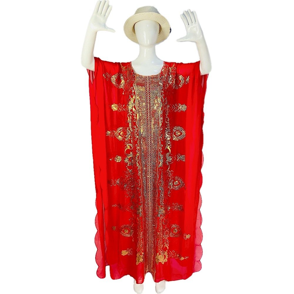 Breathable Cotton Abaya for Summer – Lightweight & Modest in Vibrant Colors - Red , Free Size