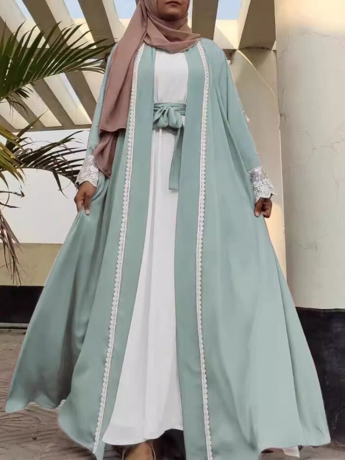 Alternative view of abaya coat style, Fashion Slim-fit Embroidery Robe
