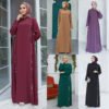 Robe Rhinestone Stitching Corset closed abaya Dress - Image 8