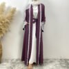 abaya coat style, Fashion Slim-fit Embroidery Robe - Image 10