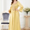Fashion Dress yellow abaya dress - Image 8