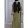 abaya green, Embroidered Cardigan Dress - Image 2