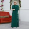 Robe Rhinestone Stitching Corset closed abaya Dress - Image 3