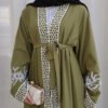 abaya green, Embroidered Cardigan Dress 10 abaya green