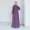 Robe Rhinestone Stitching Corset closed abaya Dress - Image 5