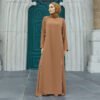 Robe Rhinestone Stitching Corset closed abaya Dress - Image 4