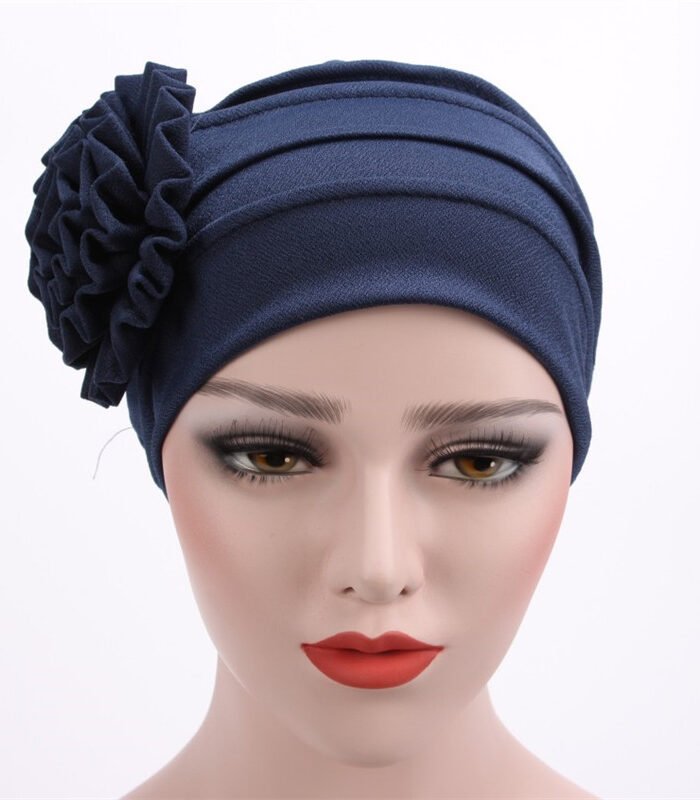 Alternative view of Flower Headscarf ,Side Decals Confinement Hat