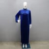 closed abaya, Velvet Zipper Green Drop-shaped Diamond - Image 6