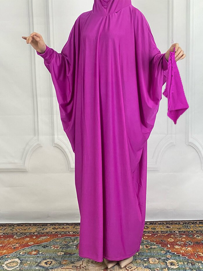 Alternative view of Women's Robe Solid Color Hooded abaya and hijab