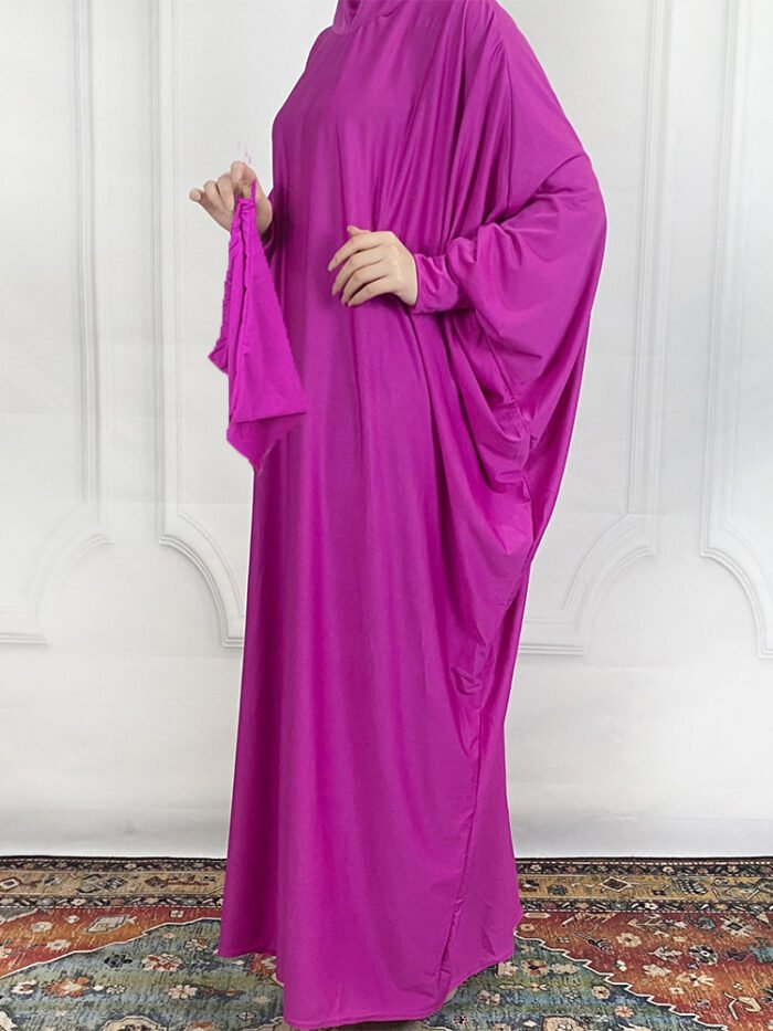 Women's Robe Solid Color Hooded abaya and hijab