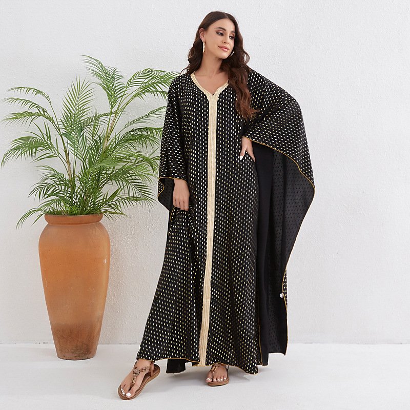 black abaya, Fashion Robe Dress 3 black abaya, Fashion Robe Dress - Image 3