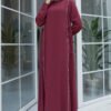 Robe Rhinestone Stitching Corset closed abaya Dress - Image 9