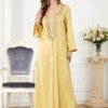 Fashion Dress yellow abaya dress - Image 5