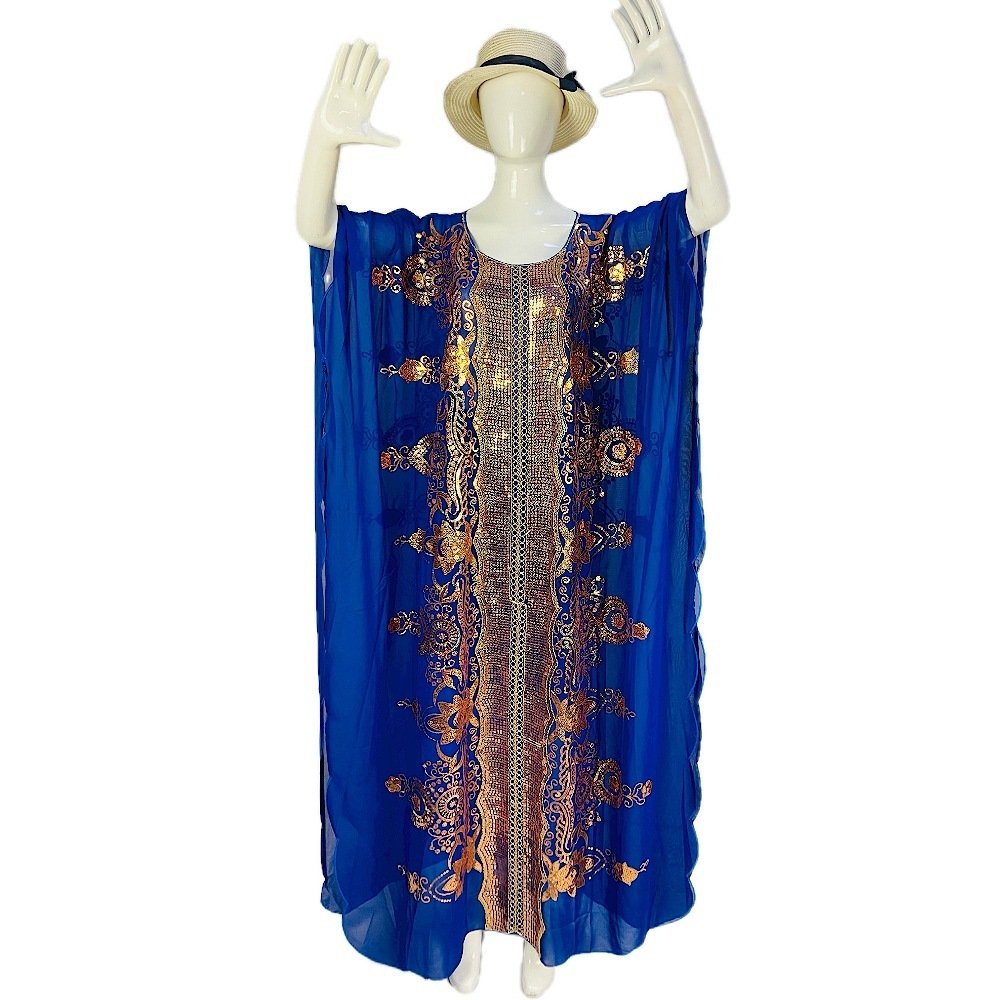 Breathable Cotton Abaya for Summer – Lightweight & Modest in Vibrant Colors - Blue , Free Size
