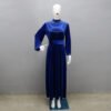 closed abaya, Velvet Zipper Green Drop-shaped Diamond - Image 4