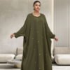 Radiant Abaya US – Effortless Flow in Army Green Elegance - Image 3