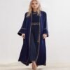 Vibrant Abaaya – Flowing Dark Blue Modesty in One-Size Comfort - Image 2