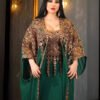 Stunning Golden Dress – Embossed Lace Two-Piece Set for Show-Stopping Style - Image 4