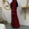 abaya open,  Fashion Bead Flare Sleeve Tie-neck Cardigan - Image 2