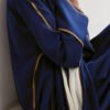 Vibrant Abaaya – Flowing Dark Blue Modesty in One-Size Comfort - Image 6