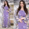 Elegant Islamic Dress – Flowing Ruffle Detail in Purple & Blue - Image 2