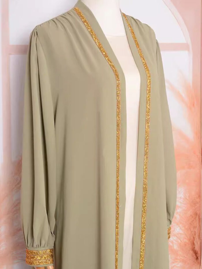 Alternative view of Luxurious Open Abaya Fashion – Elegant & Timeless Modesty