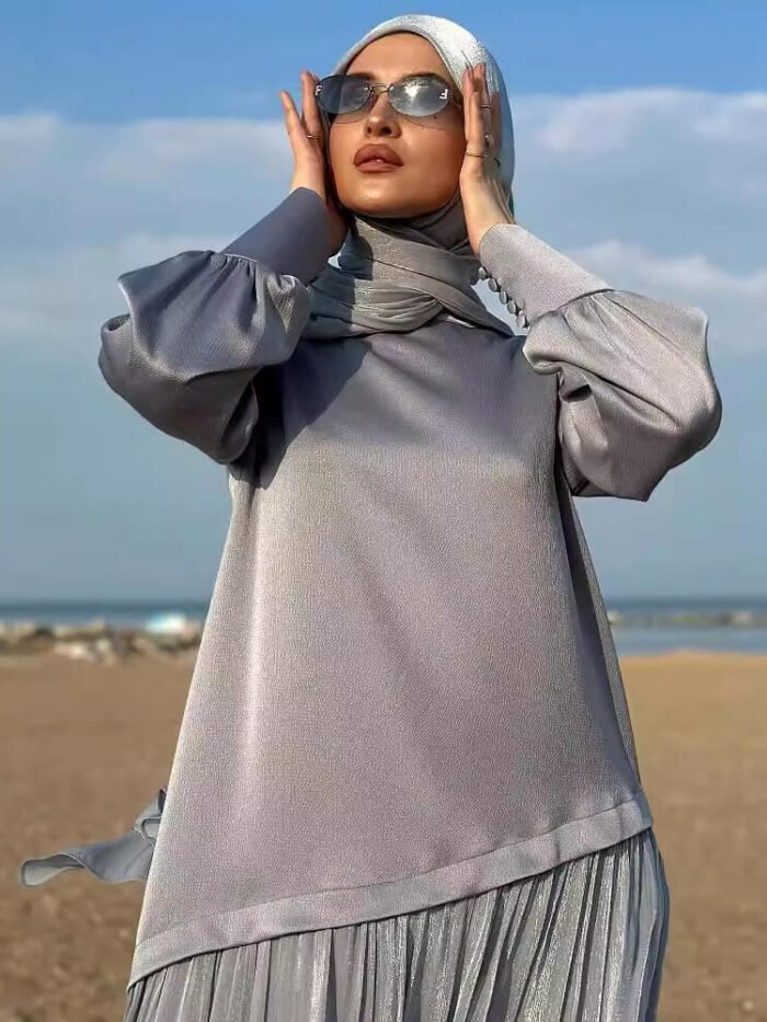 Alternative view of Radiant Turkish Abaya Dress – Modern Modesty with Timeless Silhouette