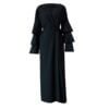abaya open,  Fashion Bead Flare Sleeve Tie-neck Cardigan - Image 5