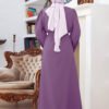 Chic Abaya Turkey – Sophisticated Violet Elegance for Everyday Wear - Image 3