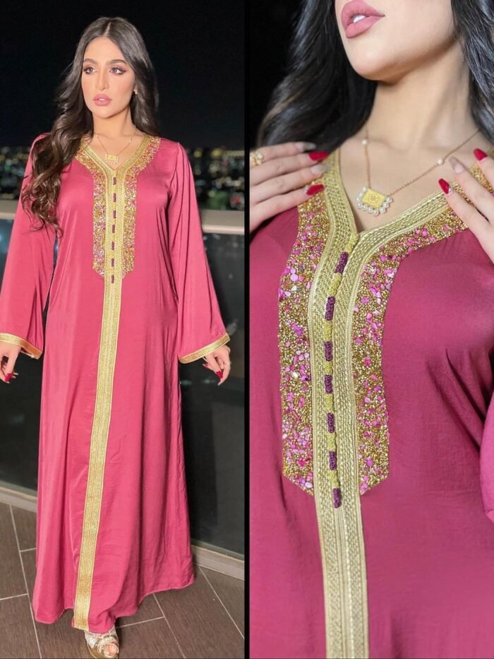 Alternative view of Stunning Shopping Ladies Clothes – Purple A-Line Dress with Hot Drill Accents