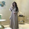 ladies clothes shopsWomen's Diamond Ribbon Loose Swing Dress Musilm Robe - Image 6