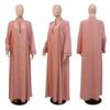 ladies clothes shopsWomen's Diamond Ribbon Loose Swing Dress Musilm Robe - Image 9