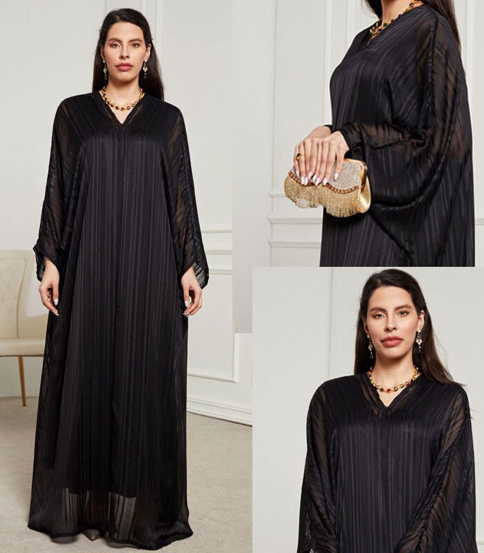 Alternative view of abayas dresses,Women's Fashion Two-piece Suit Dress Robe