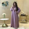 ladies clothes shopsWomen's Diamond Ribbon Loose Swing Dress Musilm Robe - Image 3