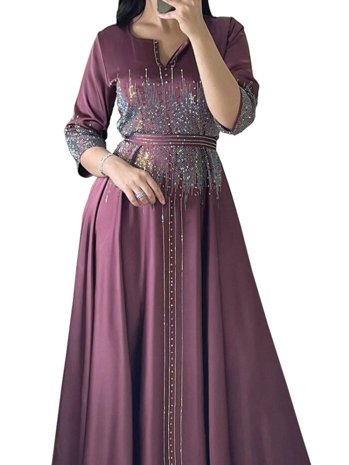Alternative view of dresses abaya,Rhinestone Dress