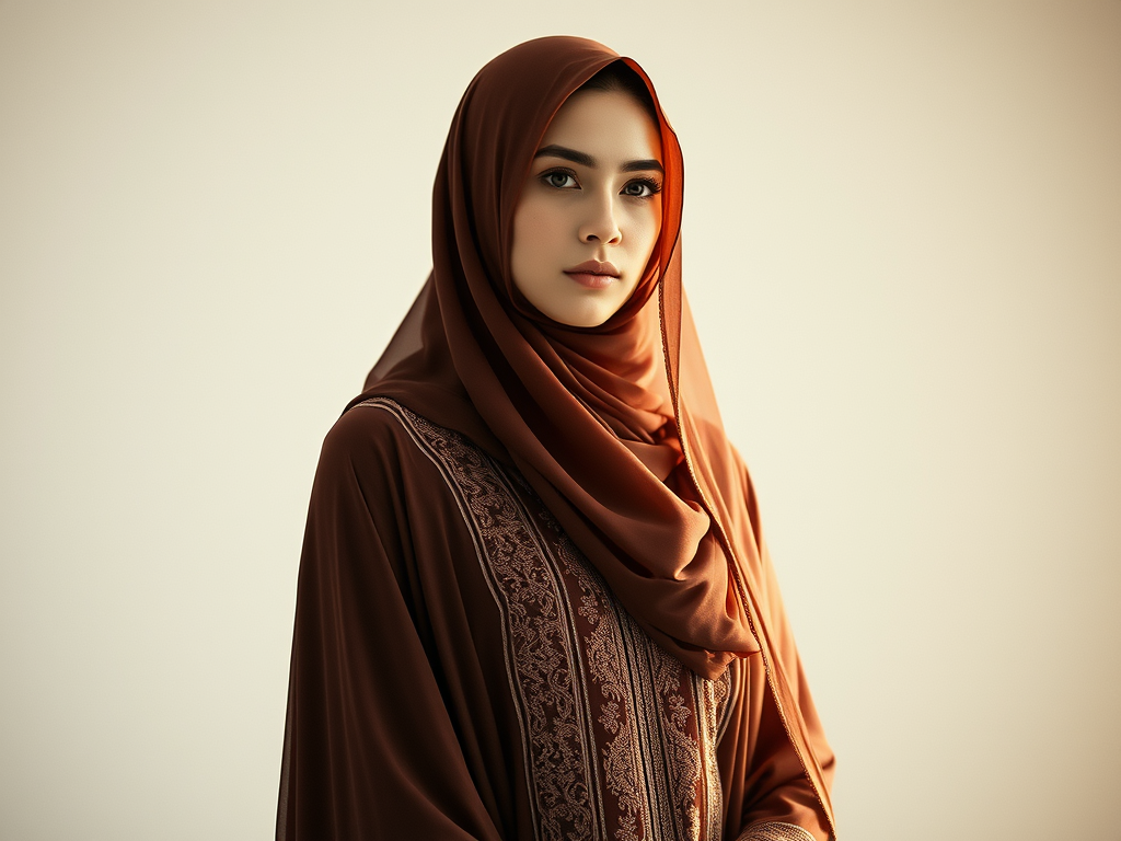 abaya for women 2 a woman wearing a brown head scarf