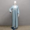 Glamorous Abayas Fashion – Light Green Robe with Sequin Elegance - Image 5