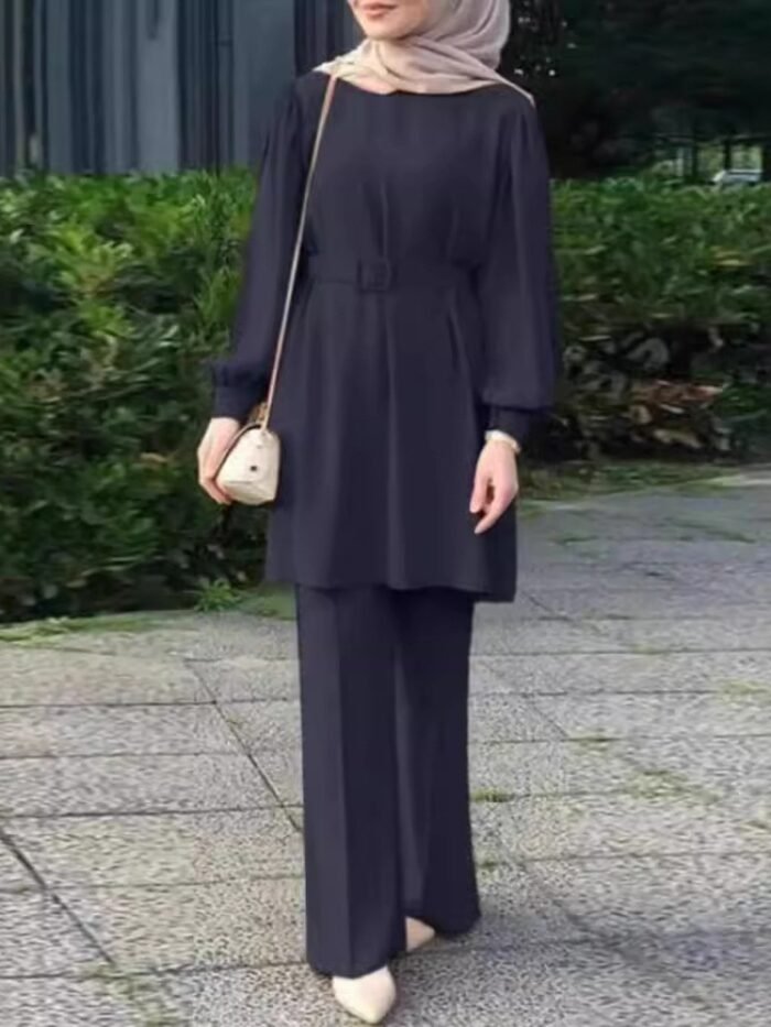 a woman wearing a black outfit,women Trousers Suit