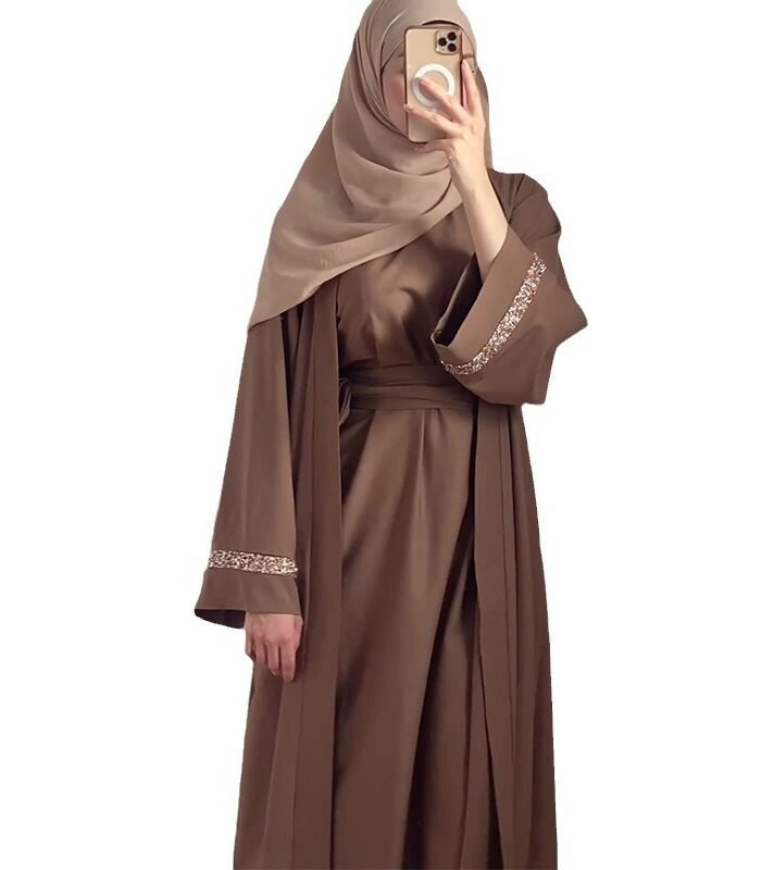Alternative view of muslim women dress,Women's Solid Color Dress,two pcs