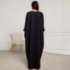 muslim women,Fashionable Elegant Blouse Embroidered Dress - Image 3